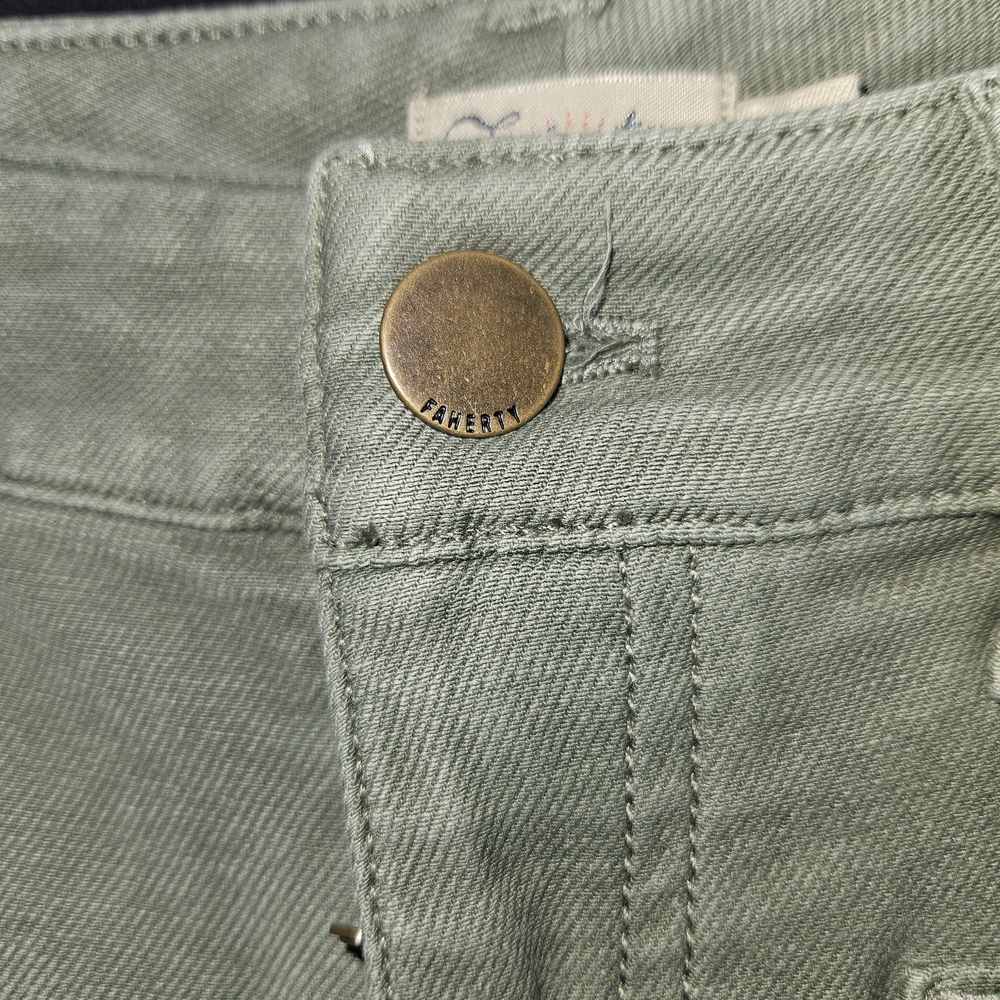 Faherty Olive Green Flare & Wide Leg Jeans - Picture 3 of 8